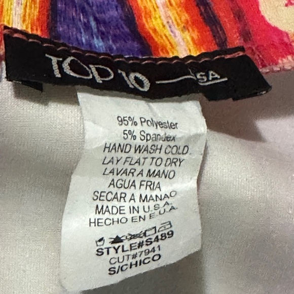 077 Top 10 | USA NWOT Multi color Pink Striped Floral Bodycon Skirt (Size S) - Picture 3 of 8